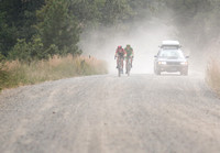 Gage Hecht and Calder Wood on the final gravel KOM climb