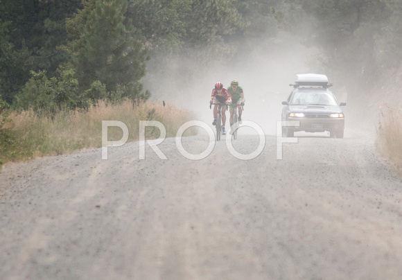 Gage Hecht and Calder Wood on the final gravel KOM climb